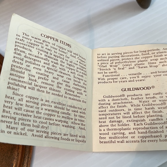 Vintage copper craft Guild double dish chaffing dish with wood handles - Picture 8 of 8